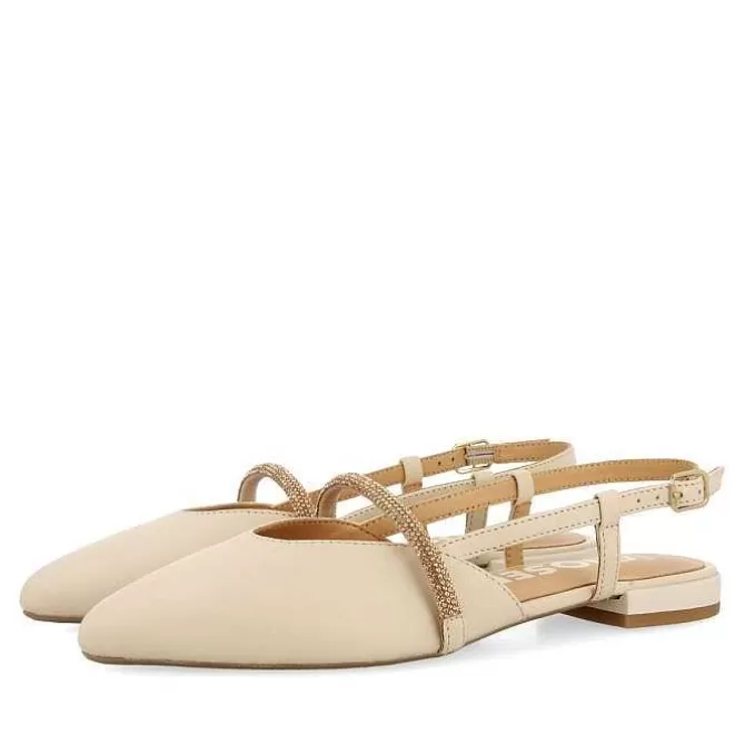Fiesta<Gioseppo Bailarinas Slip-On De Piel Con Detalle Joya En Blanco Rojo Para Mujer Godrano