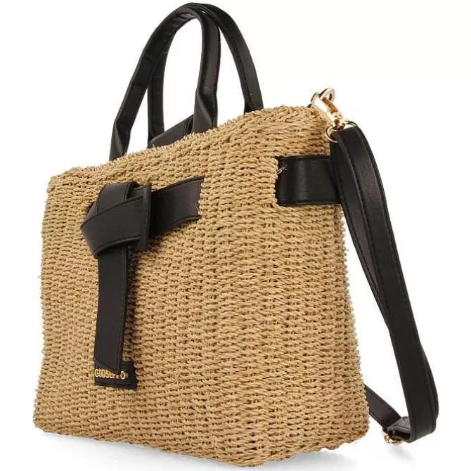 Bolsas De Mano<Gioseppo Bolso Bandolera De Rafia Con Lazo Y Detalles GrekAños Negro