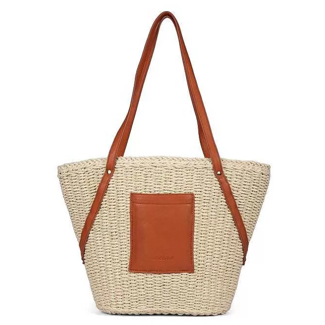 Bolsas De Mano<Gioseppo Bolso De Mujer Rialma De Paja De Rafia Color Tostado