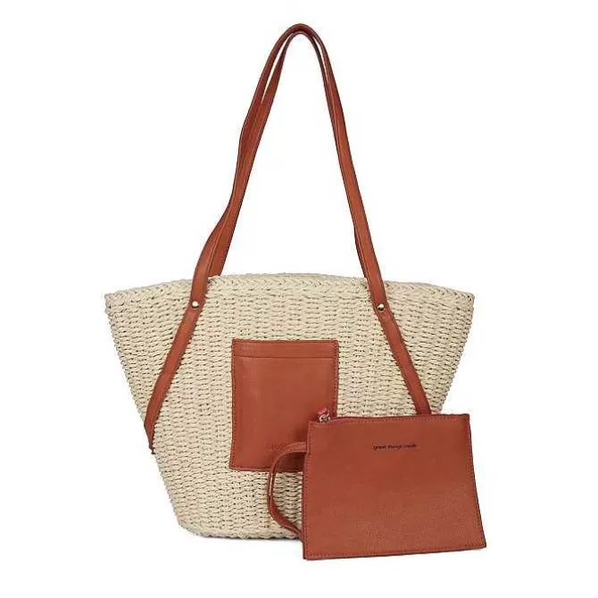 Bolsas De Mano<Gioseppo Bolso De Mujer Rialma De Paja De Rafia Color Tostado