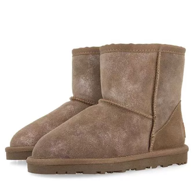 Niñas | Botas Y Botines<Gioseppo Botas De Nina Virrat De Borrego Gris Metalizado Serraje