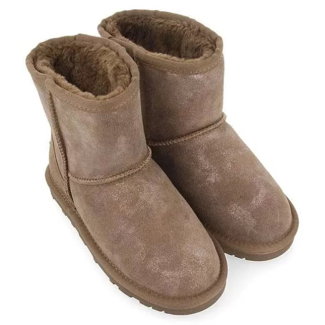 Niñas | Botas Y Botines<Gioseppo Botas De Nina Virrat De Borrego Gris Metalizado Serraje