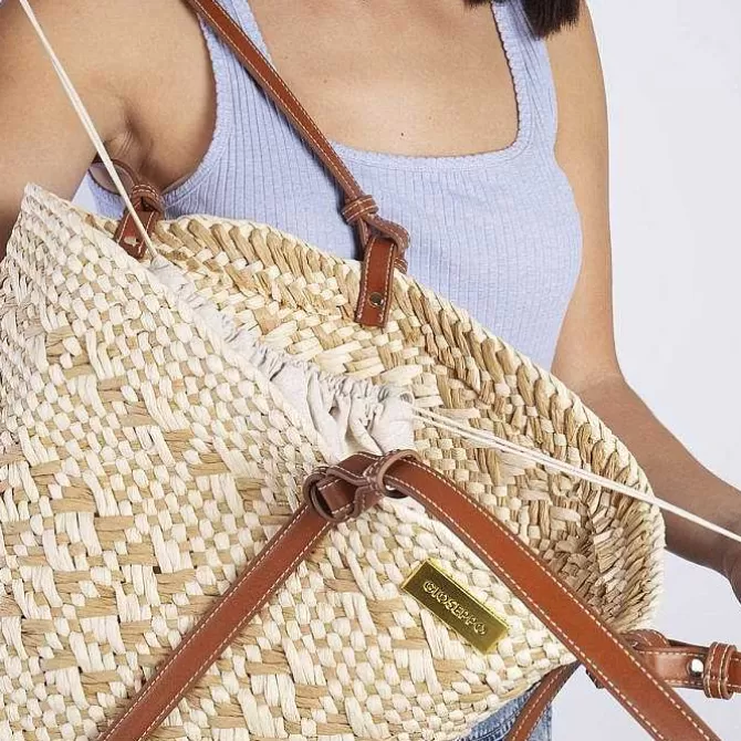 Bolsas De Mano<Gioseppo Cesta Color Natural Con Contrastes Fowey