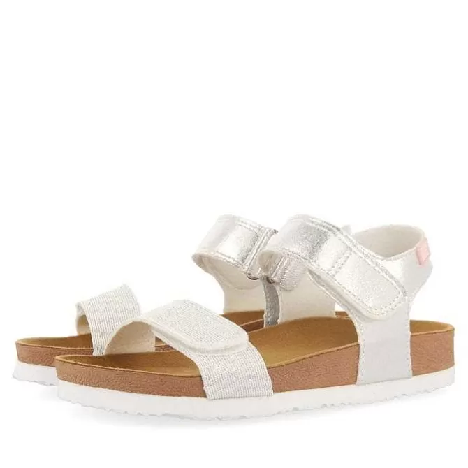 Niñas | Chancletas<Gioseppo Chanclas Bio Nina Plata Y Blanco Aransas