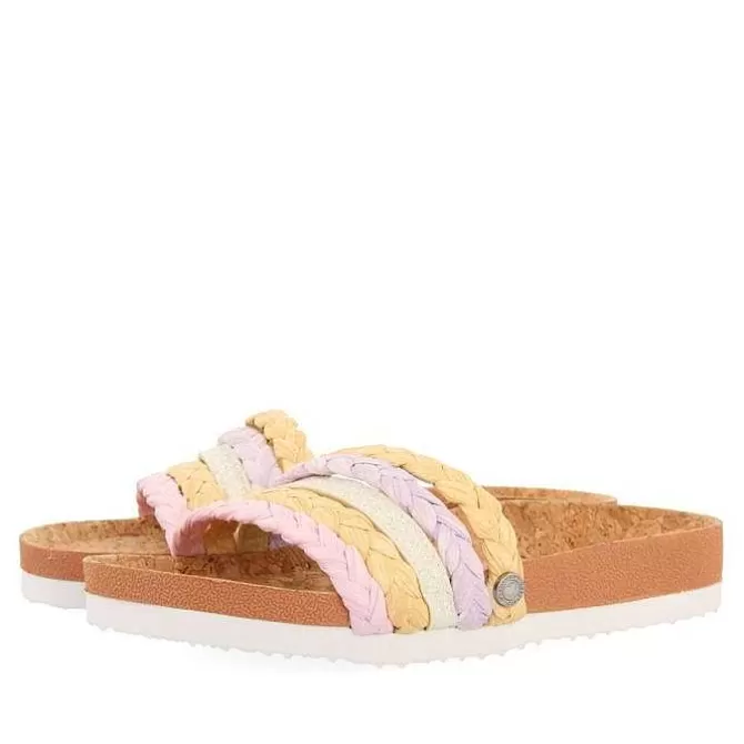 Niñas | Chancletas<Gioseppo Chanclas Bio Suela Multicolor Con Trenzado De Rafia Y Detalles Brillantes Para Nina Y Nino Katund