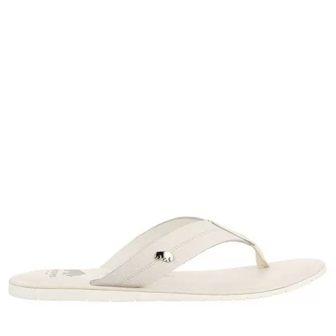 Chancletas<Gioseppo Chanclas De Piel Blanca Para Hombre Wasco