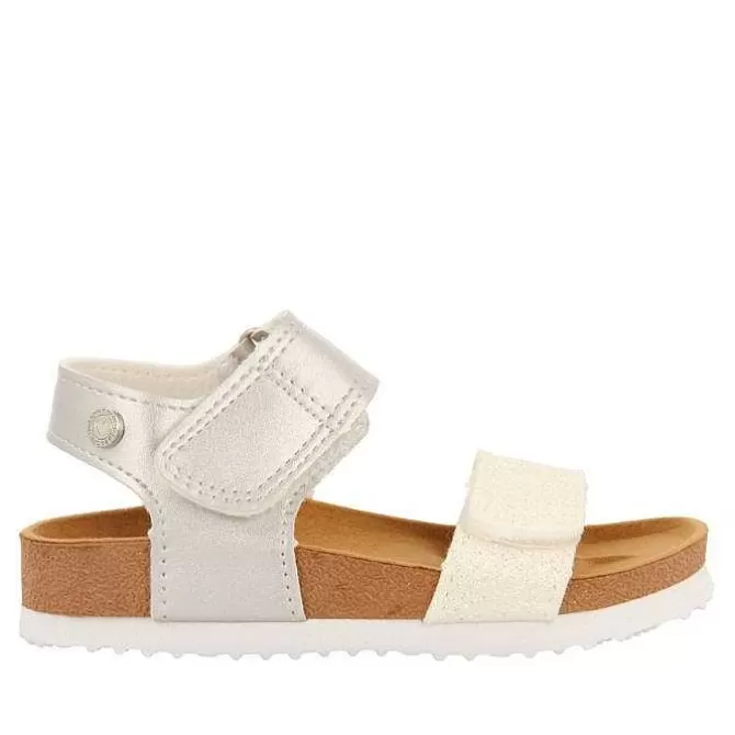 Niñas | Chancletas<Gioseppo Chanclas Suela Bio Blanca Y Plata Con Brillo Para Nina Y Nino Angwing