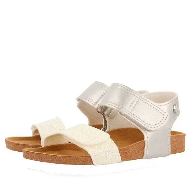 Niñas | Chancletas<Gioseppo Chanclas Suela Bio Blanca Y Plata Con Brillo Para Nina Y Nino Angwing