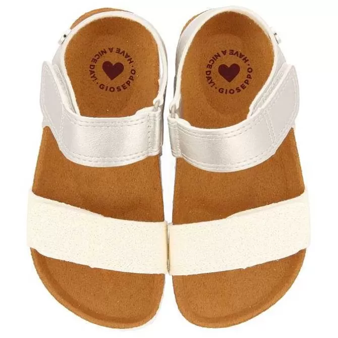 Niñas | Chancletas<Gioseppo Chanclas Suela Bio Blanca Y Plata Con Brillo Para Nina Y Nino Angwing