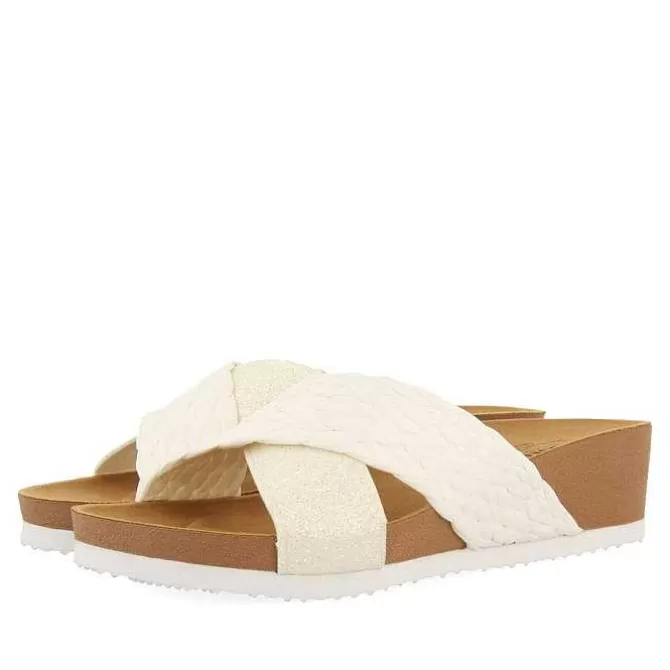 Chancletas<Gioseppo Cuñas De Tira Blanca Para Mujer Goulds