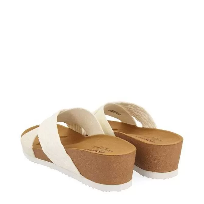 Chancletas<Gioseppo Cuñas De Tira Blanca Para Mujer Goulds