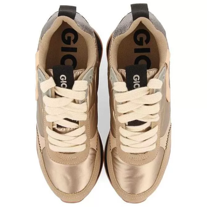 Zapatillas De Deporte De Cuña<Gioseppo Deportivas De Mujer Anif Monocromaticas Doradas Con Detalles Y Cuña Interior