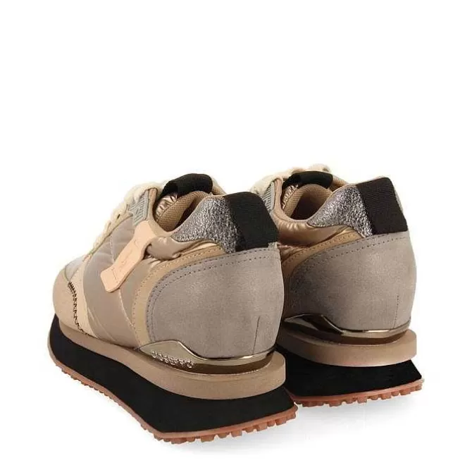 Zapatillas De Deporte De Cuña<Gioseppo Deportivas De Mujer Anif Monocromaticas Doradas Con Detalles Y Cuña Interior