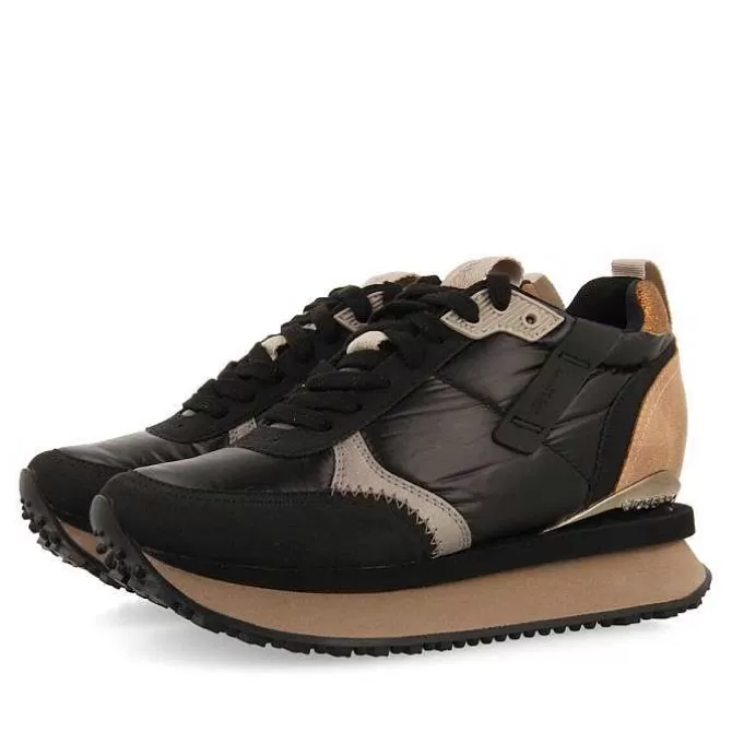 Zapatillas De Deporte De Cuña<Gioseppo Deportivas De Mujer Anif Monocromaticas En Color Negro Con Detalles Y Cuña Interior