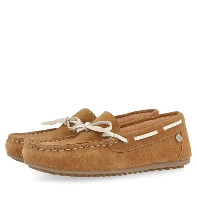 Niños | Zapatillas<Gioseppo Mocasin Piel Estilo Nautico Color Arena Para Nino Y Nina Asbury