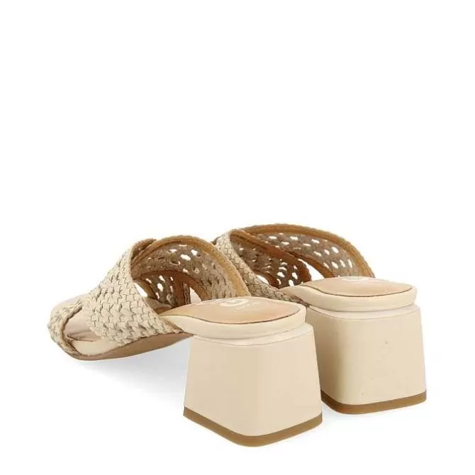 Sandalias Tacon<Gioseppo Sandalias Abiertas Blanco Rojo Con Detalles Trenzados Para Mujer Clarcona