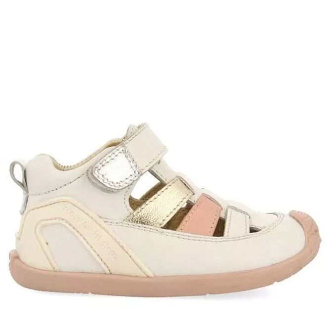 Bebe | Mi Primer Gioseppo<Gioseppo Sandalias Bebe De Piel Blanco Rojo Estilo Cangrejo Con Detalles Metalicos
