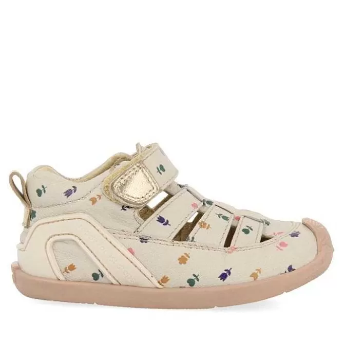 Bebe | Mi Primer Gioseppo<Gioseppo Sandalias Bebe Estilo Cangrejo De Piel Blanco Rojo Con Estampado Floral Jacumba