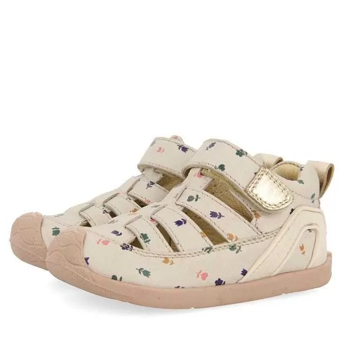 Bebe | Mi Primer Gioseppo<Gioseppo Sandalias Bebe Estilo Cangrejo De Piel Blanco Rojo Con Estampado Floral Jacumba