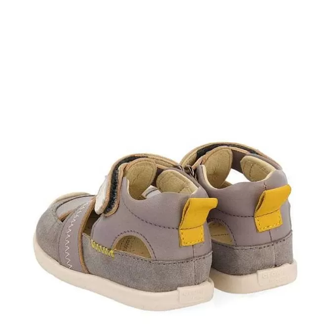 Bebe | Mi Primer Gioseppo<Gioseppo Sandalias Bebe Piel Gris Estilo Cangrejeras Con Decoraciones De Color Sllove