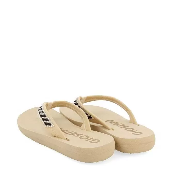Chancletas<Gioseppo Sandalias Beige Con Adornos De Cristal Para Mujer Caradon