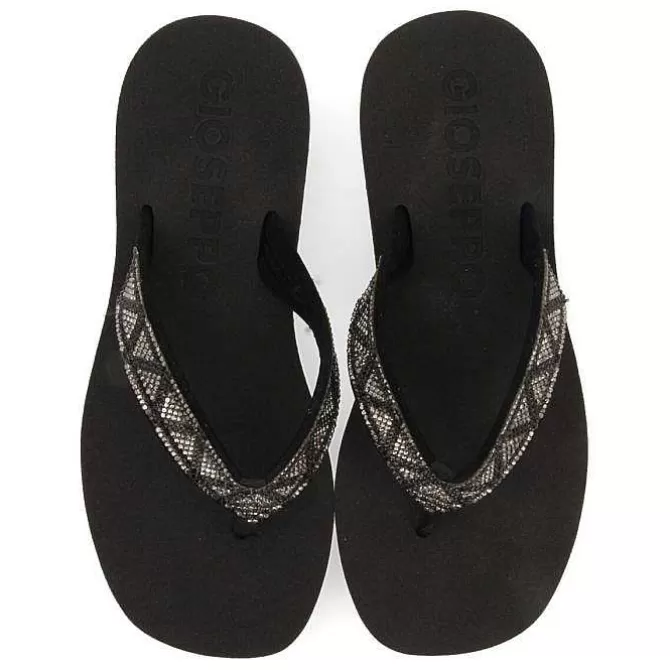 Chancletas<Gioseppo Sandalias Cize De Mujer En Color Gris Con Cristales Decorativos
