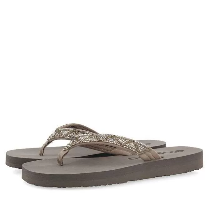 Chancletas<Gioseppo Sandalias Cize De Mujer En Color Negro Con Cristales Decorativos.