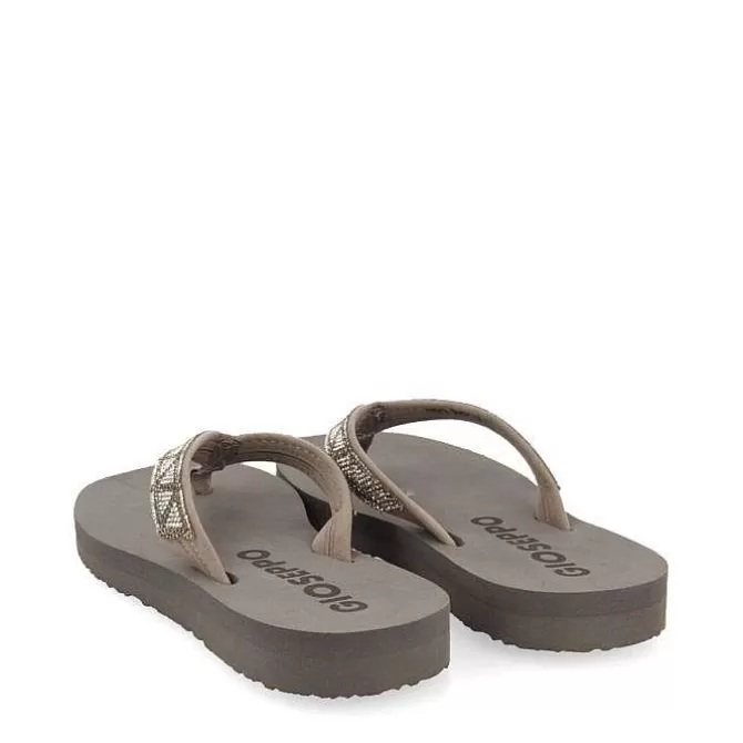 Chancletas<Gioseppo Sandalias Cize De Mujer En Color Negro Con Cristales Decorativos.