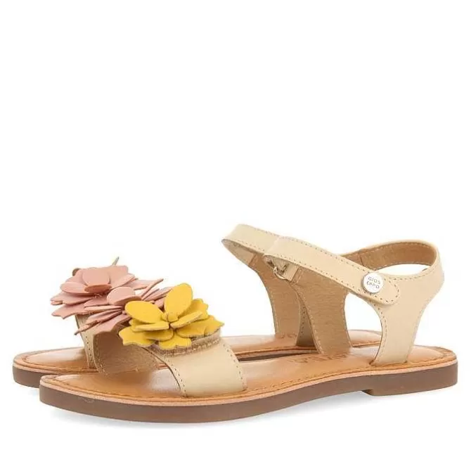 Niñas | Sandalias<Gioseppo Sandalias Color Off-White De Piel Con Adorno De Flores Para Nina Y Nino Imotski