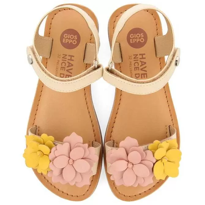 Niñas | Sandalias<Gioseppo Sandalias Color Off-White De Piel Con Adorno De Flores Para Nina Y Nino Imotski
