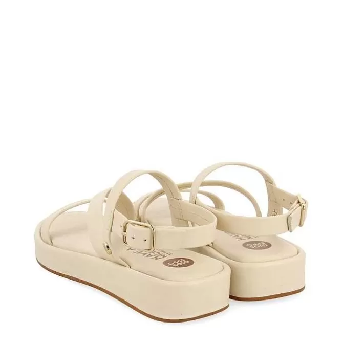 Niñas | Sandalias<Gioseppo Sandalias Color Off-White De Piel Con Tiras Y Suela Con Volumen Para Nina Y Nino Coulee