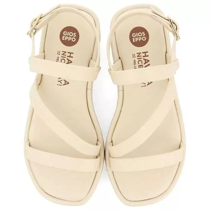 Niñas | Sandalias<Gioseppo Sandalias Color Off-White De Piel Con Tiras Y Suela Con Volumen Para Nina Y Nino Coulee