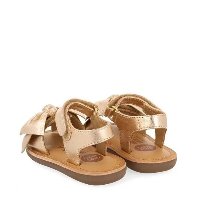Bebe | Sandalias Bebe Nina<Gioseppo Sandalias Color Oro Rosa De Piel Con Lazo Para Bebe Itala