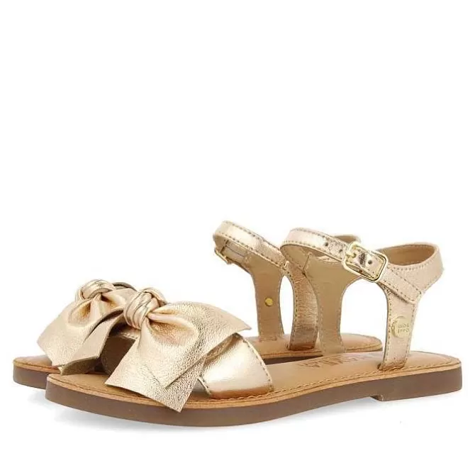 Niñas | Sandalias<Gioseppo Sandalias Color Oro Rosa De Piel Con Lazo Para Nina Y Nino Varzim
