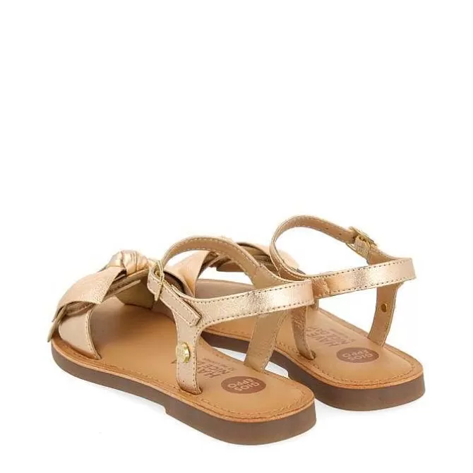 Niñas | Sandalias<Gioseppo Sandalias Color Oro Rosa De Piel Con Lazo Para Nina Y Nino Varzim