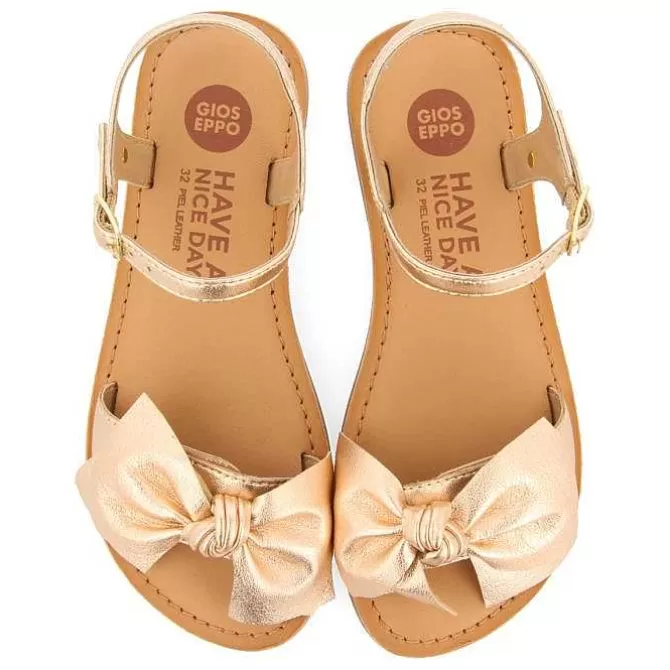 Niñas | Sandalias<Gioseppo Sandalias Color Oro Rosa De Piel Con Lazo Para Nina Y Nino Varzim
