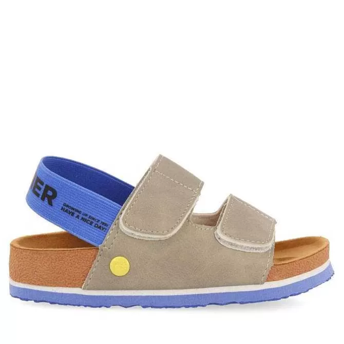 Niños | Chancletas<Gioseppo Sandalias Con Plantilla Gris Para Nino Courgis Con Detalles Y Texto En Azul