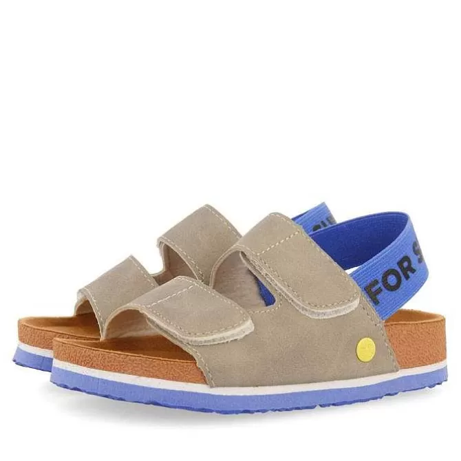 Niños | Chancletas<Gioseppo Sandalias Con Plantilla Gris Para Nino Courgis Con Detalles Y Texto En Azul