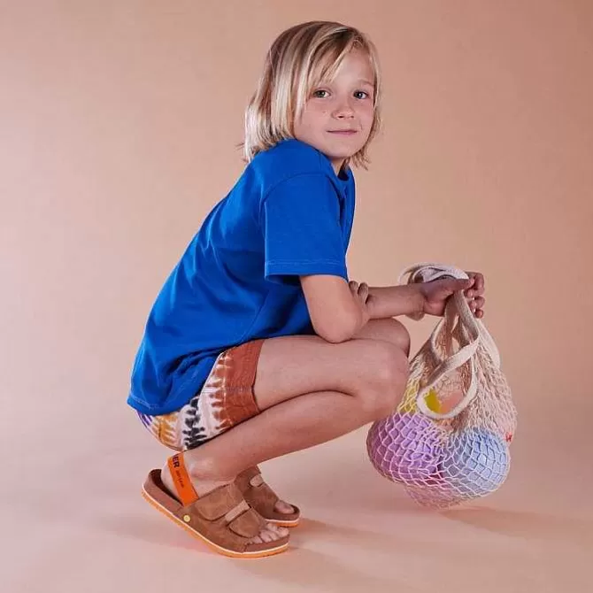 Niños | Chancletas<Gioseppo Sandalias Courgis Para Nino Con Plantilla Color Canela Y Detalles En Naranja Y Texto