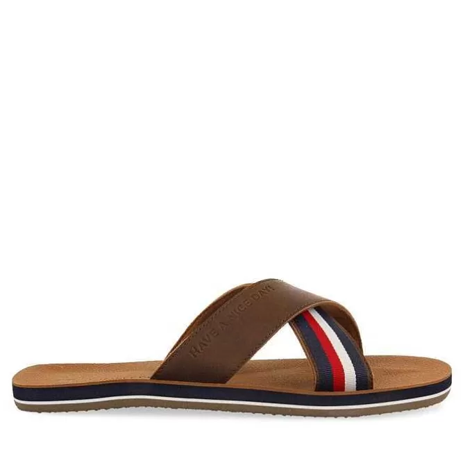 Chancletas<Gioseppo Sandalias Cruzadas De Hombre Tacloban En Color Marron