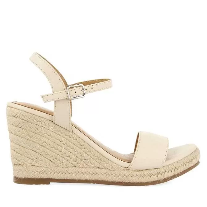 Sandalias Cuña<Gioseppo Sandalias Cuña Piel Con Yute Blanco Rojo Para Mujer Zhepe