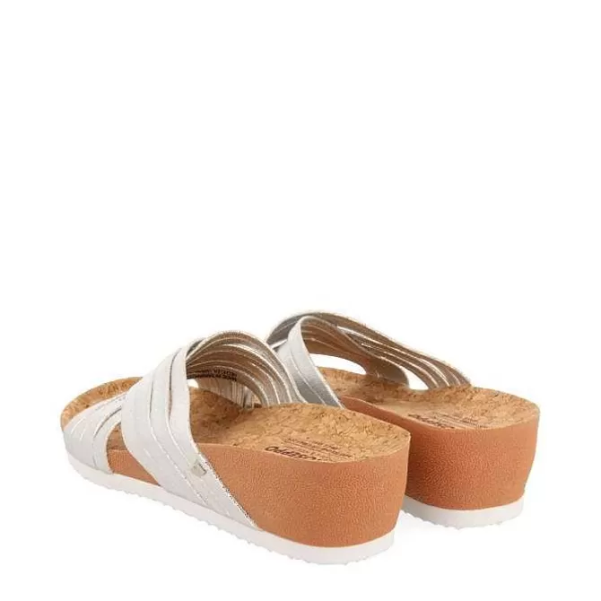 Chancletas<Gioseppo Sandalias Cuña Tiras Plata Para Mujer Romper