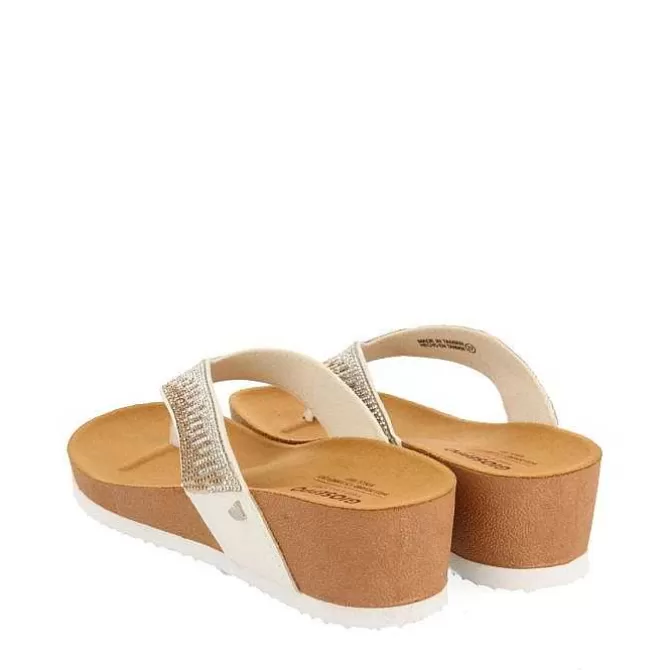 Chancletas<Gioseppo Sandalias De Cuña Con Tira De Piedra Color Nude Para Mujer Isnello