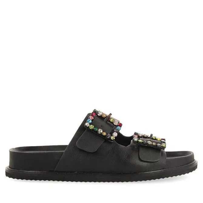 Sandalias Planas<Gioseppo Sandalias De Mujer Koronadal Con Plantilla Negra Y Hebillas De Cristales Multicolor