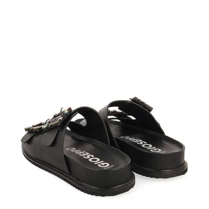 Sandalias Planas<Gioseppo Sandalias De Mujer Koronadal Con Plantilla Negra Y Hebillas De Cristales Multicolor