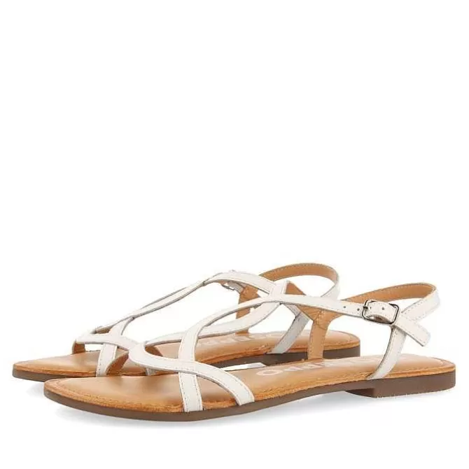 Sandalias Planas<Gioseppo Sandalias De Mujer Lamim Blancas Con Tiras Finas
