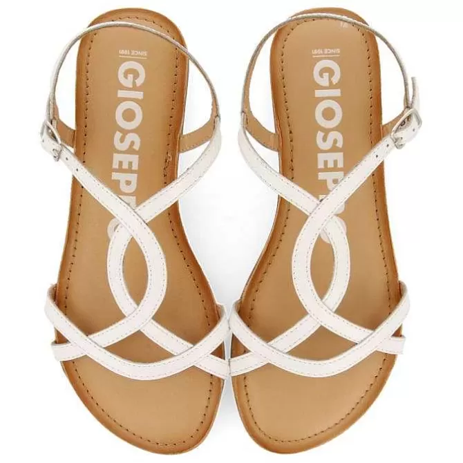 Sandalias Planas<Gioseppo Sandalias De Mujer Lamim Blancas Con Tiras Finas