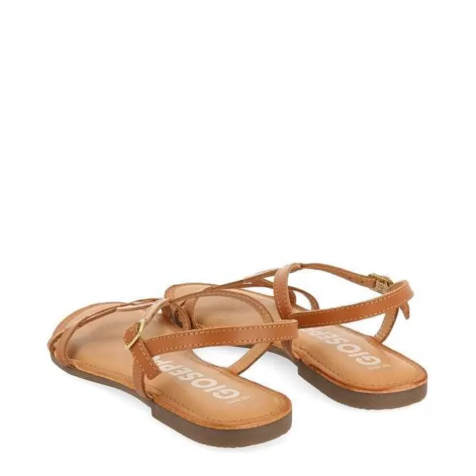 Sandalias Planas<Gioseppo Sandalias De Mujer Lamim Color Tostado Con Tira Fina
