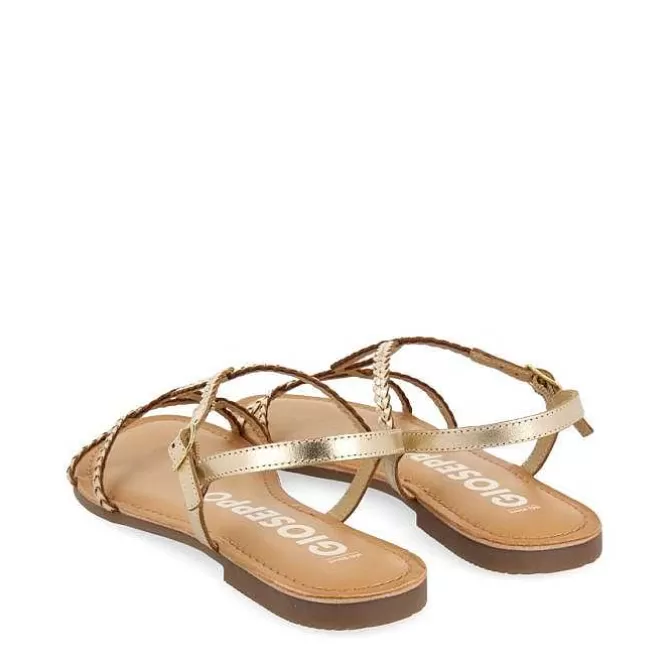 Sandalias Planas<Gioseppo Sandalias De Mujer Nioaque Doradas Con Tiras Finas Trenzadas