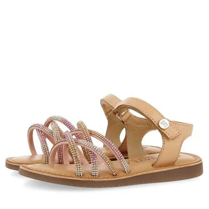 Niñas | Sandalias<Gioseppo Sandalias De Nina Lavrio De Piel Tintada Con Cristales